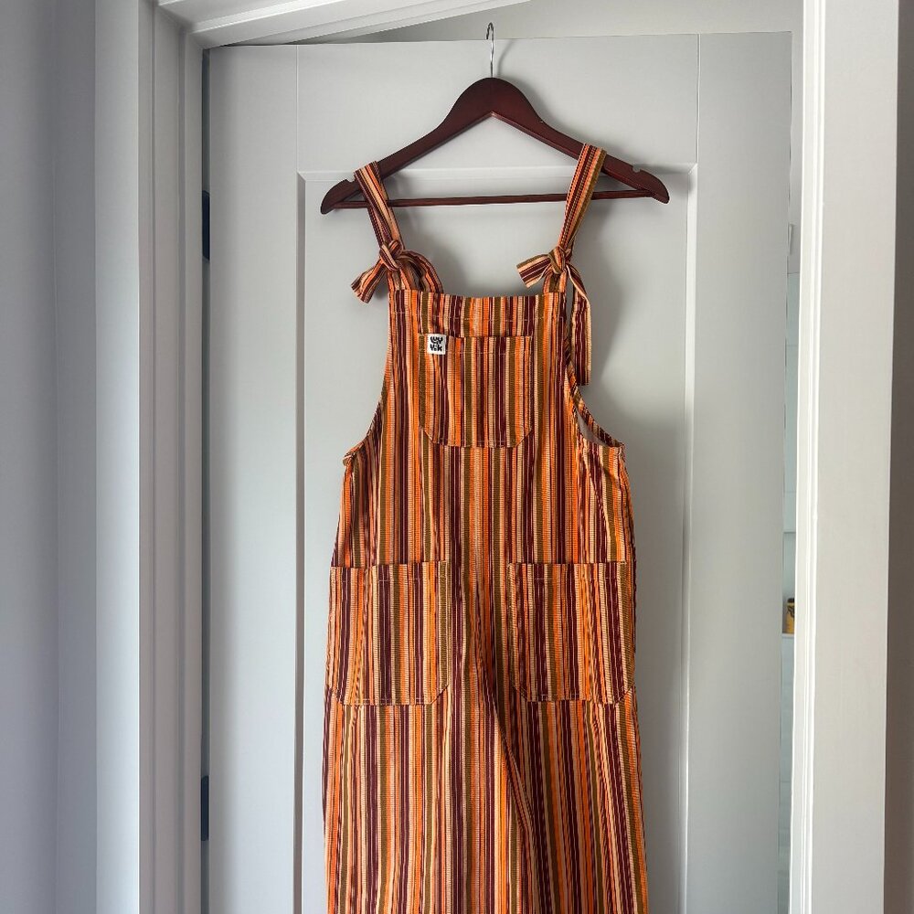 Lucy and Yak Striped Wide Leg Overalls